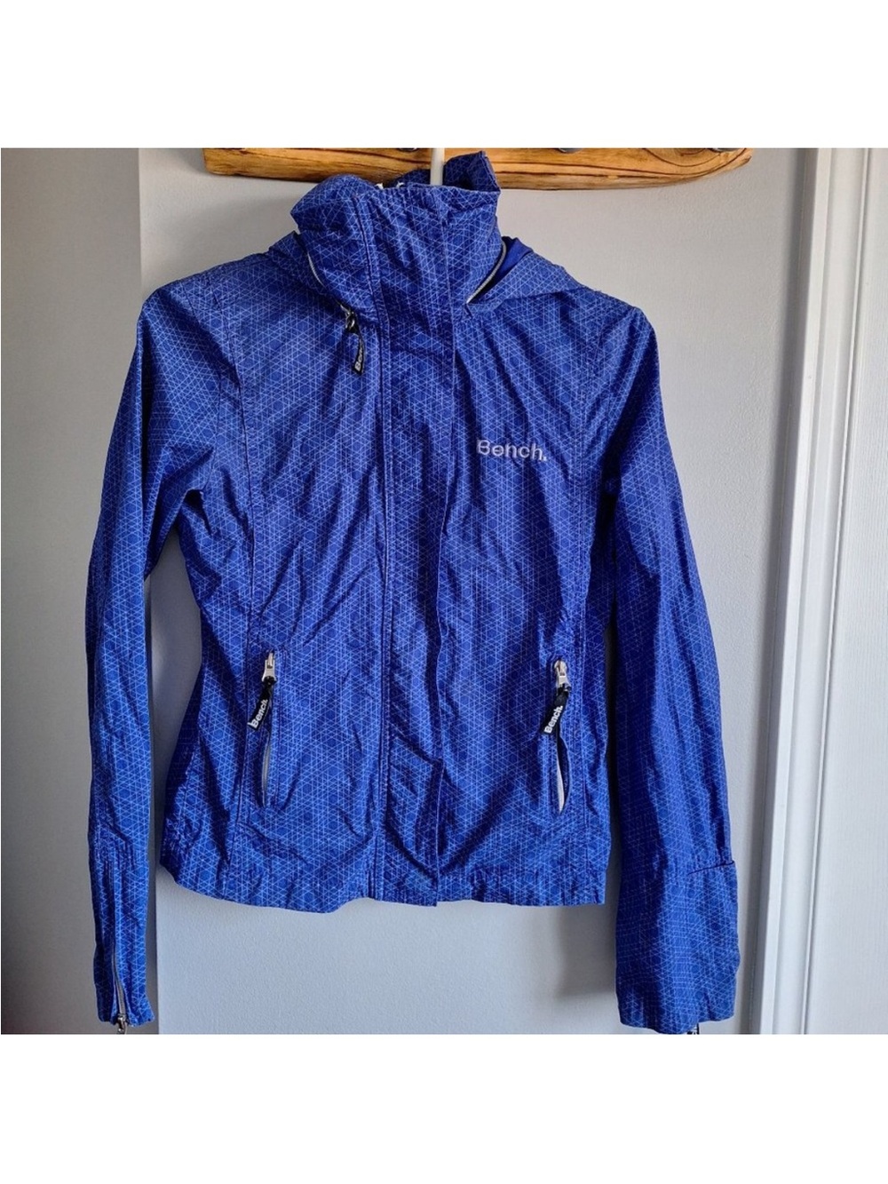 Bench Blue Lightweight Cotton Jacket with Concealed Hood